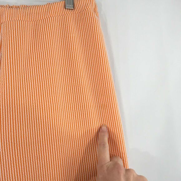 Oak Hall by Stanley Wyllins Vintage Orange White Striped Pants Suit, sz 16 - Picture 9 of 12